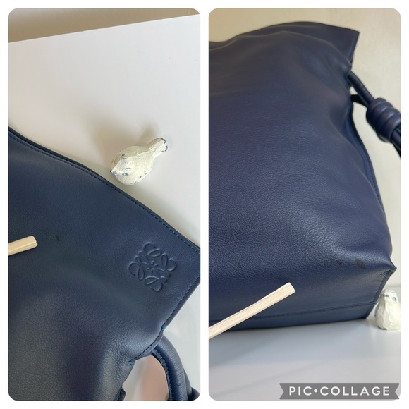 LOEWE Flamenco Knot Napa Leather Bag Navy - Picture 17 of 17